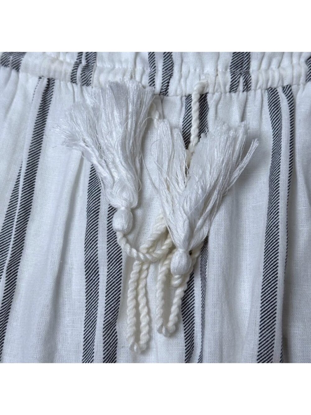 NWT Nautical Striped Strapless Wide Leg Jumpsuit Cotton Linen Blend Medium Chic - Picture 12 of 13